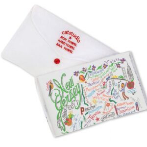 Catstudio New Jersey Dish Towel - U.S. State Souvenir Kitchen and Hand Towel with Original Artwork - Perfect Tea Towel for New Jersey Lovers, Travel Souvenir