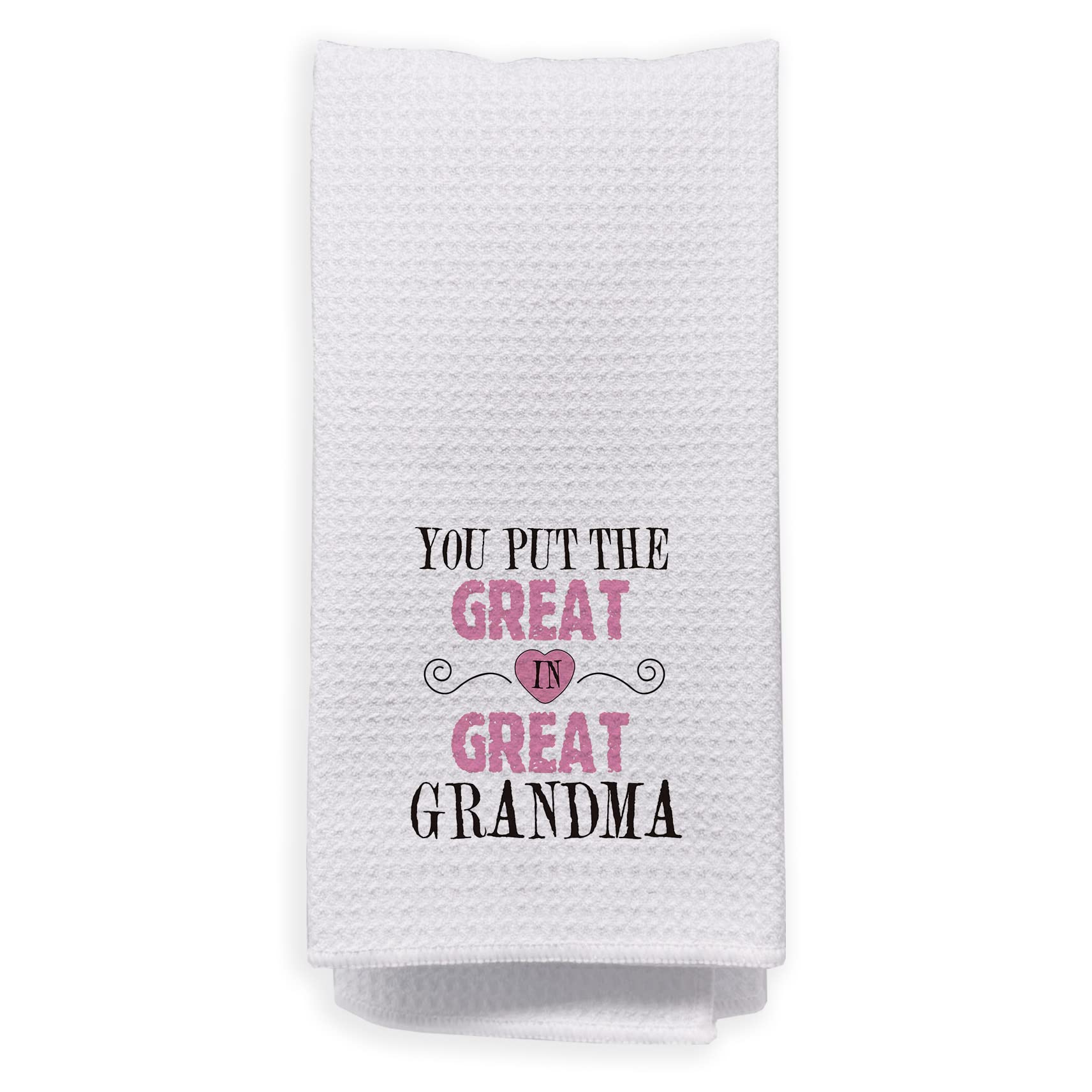 NEGIGA You Put Great in Great Grandma Dish Cloths Towels 24x16 Inch,Best Great Grandma Decor Decorative Dish Hand Towels for Kitchen Bathroom,Great Grandma Grandmother Gifts from Great Grandkids