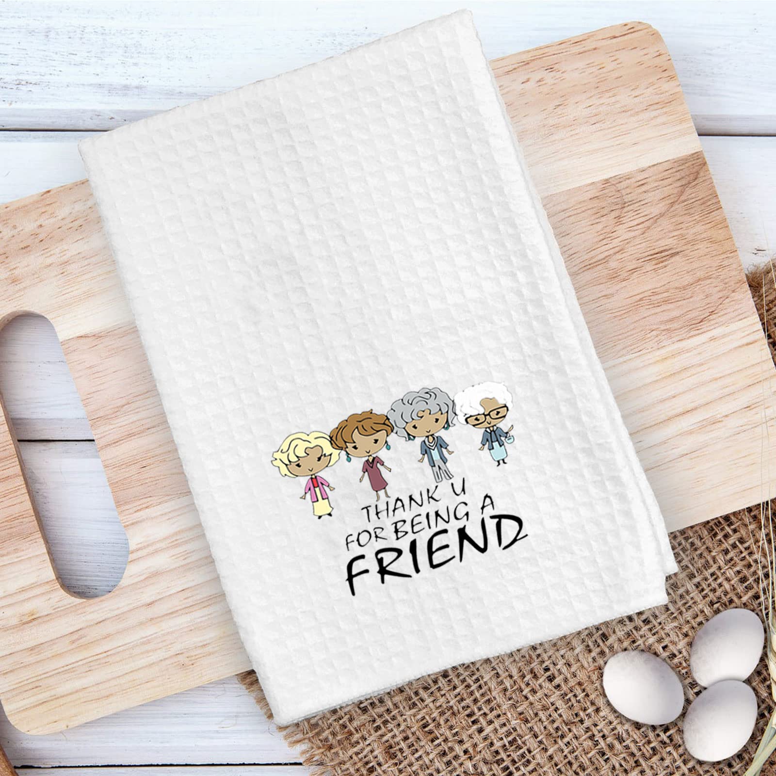 ZJXHPO TV Show Quote Inspired Best Friend Housewarming Gift Kitchen Towel Dishcloth , Polyester for Kitchen Decor (Friends)