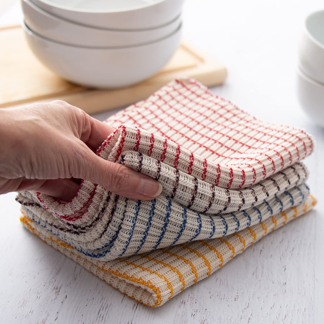 Rada Cutlery Textured Dishcloths Cotton Polyester Blend Kitchen Dish Towels, 2 Pack, Multicolored