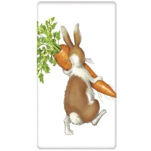 mary lake thompson carrot rabbit easter flour sack cotton kitchen dish towel - 30" x 30" design