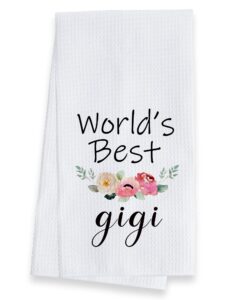 zwzxr world's best gigi kitchen towels dish towels dishcloth,gigi grandma appreciation decorative absorbent drying cloth hand towels tea towels for bathroom kitchen,grandma gigi birthday gifts