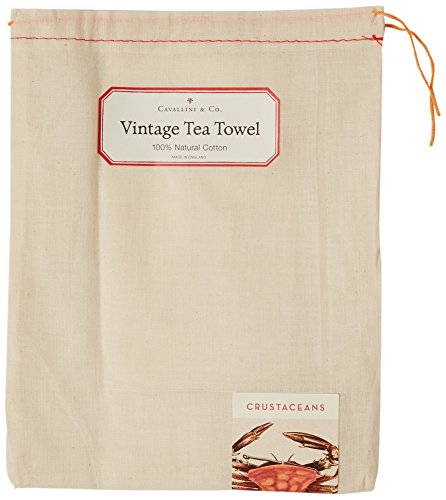 Cavallini Papers Curstaceans Vintage Crustaceans Cotton Tea Towel