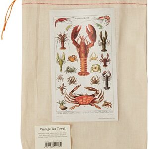 Cavallini Papers Curstaceans Vintage Crustaceans Cotton Tea Towel