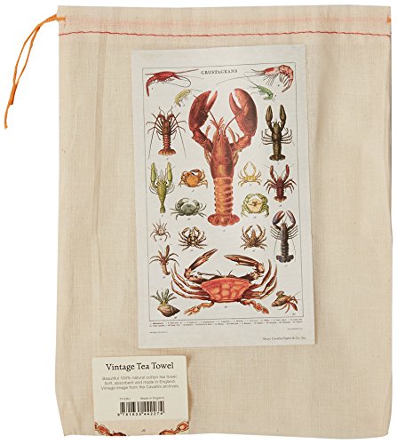 Cavallini Papers Curstaceans Vintage Crustaceans Cotton Tea Towel