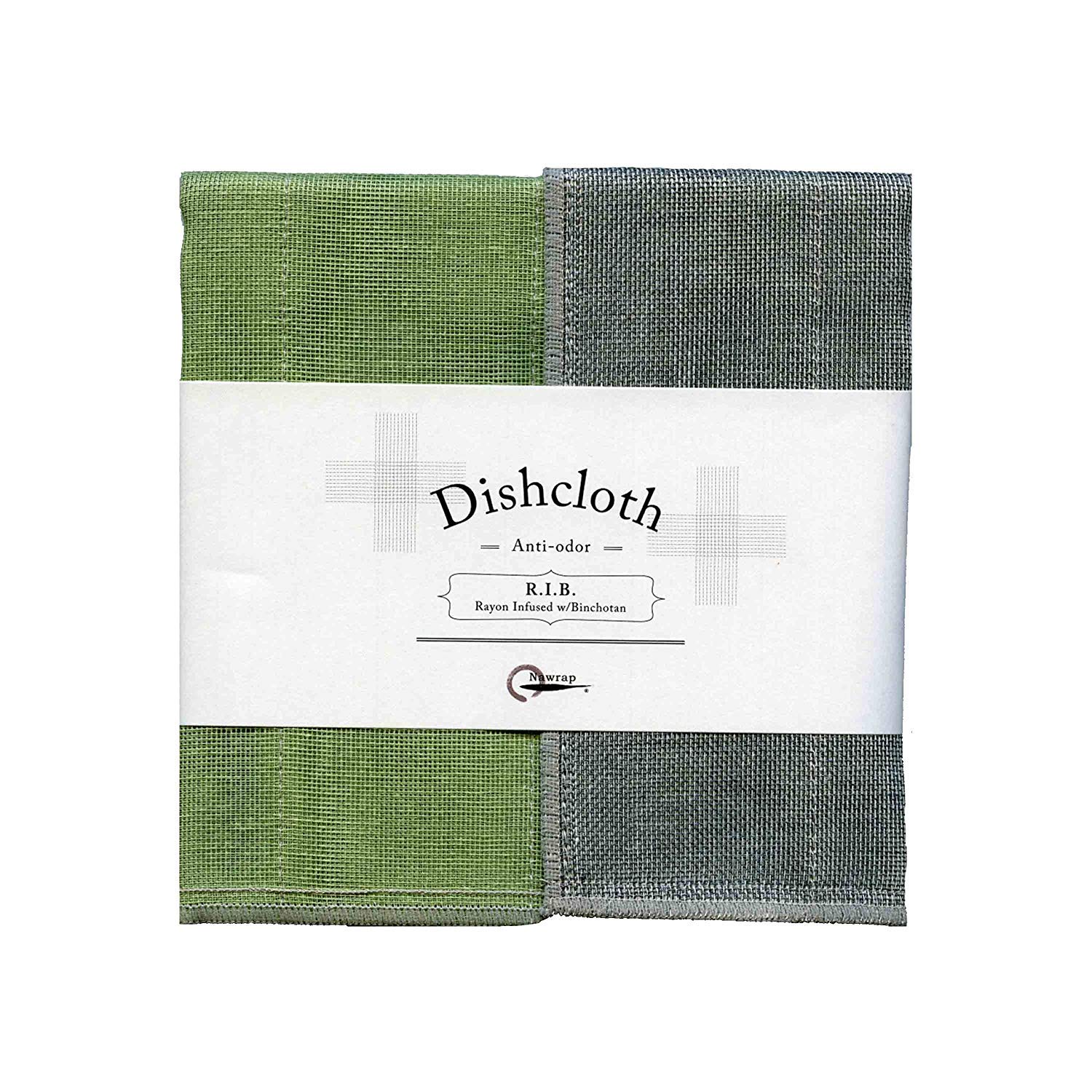 Nawrap Binchotan Dishcloth, Pistachio X Charcoal