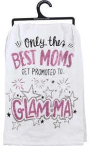 primitives by kathy - 34215 primitives by kathy lol made you smile glitter dish towel, 28" square, best moms get promoted