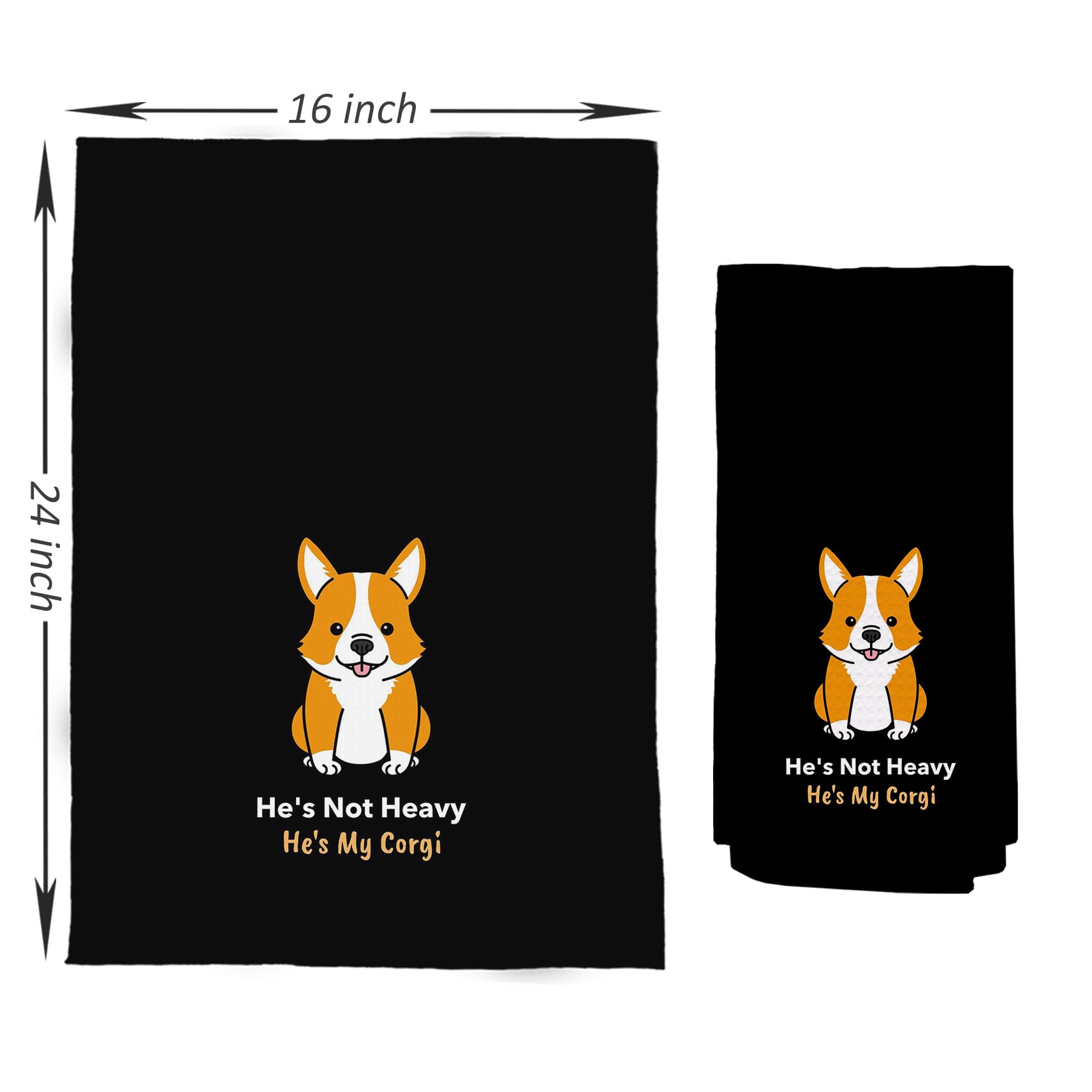 NEGIGA Cute Cartoon Corgi Dish Cloths Towels 24x16 Inch Set of 4,Funny Corgi Stuff Decor Decorative Dish Hand Towels for Dorm Kitchen,Corgi Lover Gifts for Women,Housewarming Gifts