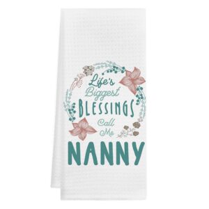 gichugi life's biggest blessings call me nanny kitchen towels dishcloths,grandma wreath decorative dish towels hand towels tea towels,grandma grandmother birthday from granddaughter grandson