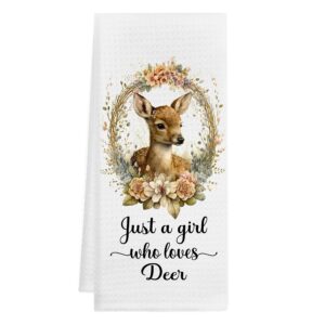 gichugi just a girl who loves deer pillow covers 18x18, deer gifts for girls, deer gifts for deer lovers, deer pillow covers