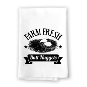 Honey Dew Gifts, Farm Fresh Butt Nuggets, Cotton Flour Sack Towel, 27 x 27 Inch, Made in USA, Funny Kitchen Towels, Eggs Home Decor, Humor Hand Towels, Farm Mom Gifts, Chicken Decor for Kitchen