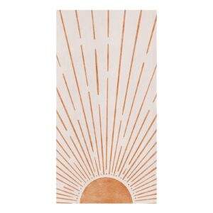 chucoco kitchen towel absorbent dish towels mid century terracotta sun lines 1 pack soft reusable hand towel washing cloths, quick drying hanging terry for home cleaning modern minimal art