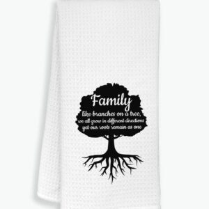 Inspirational Quote Family Kitchen Towels Dishcloths,Family Like Branches On A Tree Dish Towels Tea Towels Hand Towels For Kitchen,Housewarming Gifts For New House New Apartment Women Men Families