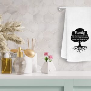 Inspirational Quote Family Kitchen Towels Dishcloths,Family Like Branches On A Tree Dish Towels Tea Towels Hand Towels For Kitchen,Housewarming Gifts For New House New Apartment Women Men Families