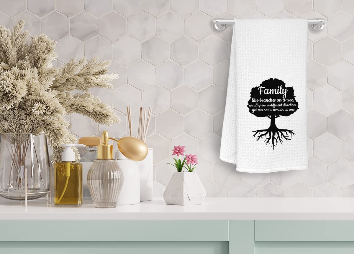 Inspirational Quote Family Kitchen Towels Dishcloths,Family Like Branches On A Tree Dish Towels Tea Towels Hand Towels For Kitchen,Housewarming Gifts For New House New Apartment Women Men Families