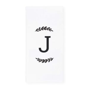 the cotton & canvas co. personalized single monogram initial j soft absorbent kitchen tea towel, flour sack towel, dish cloth