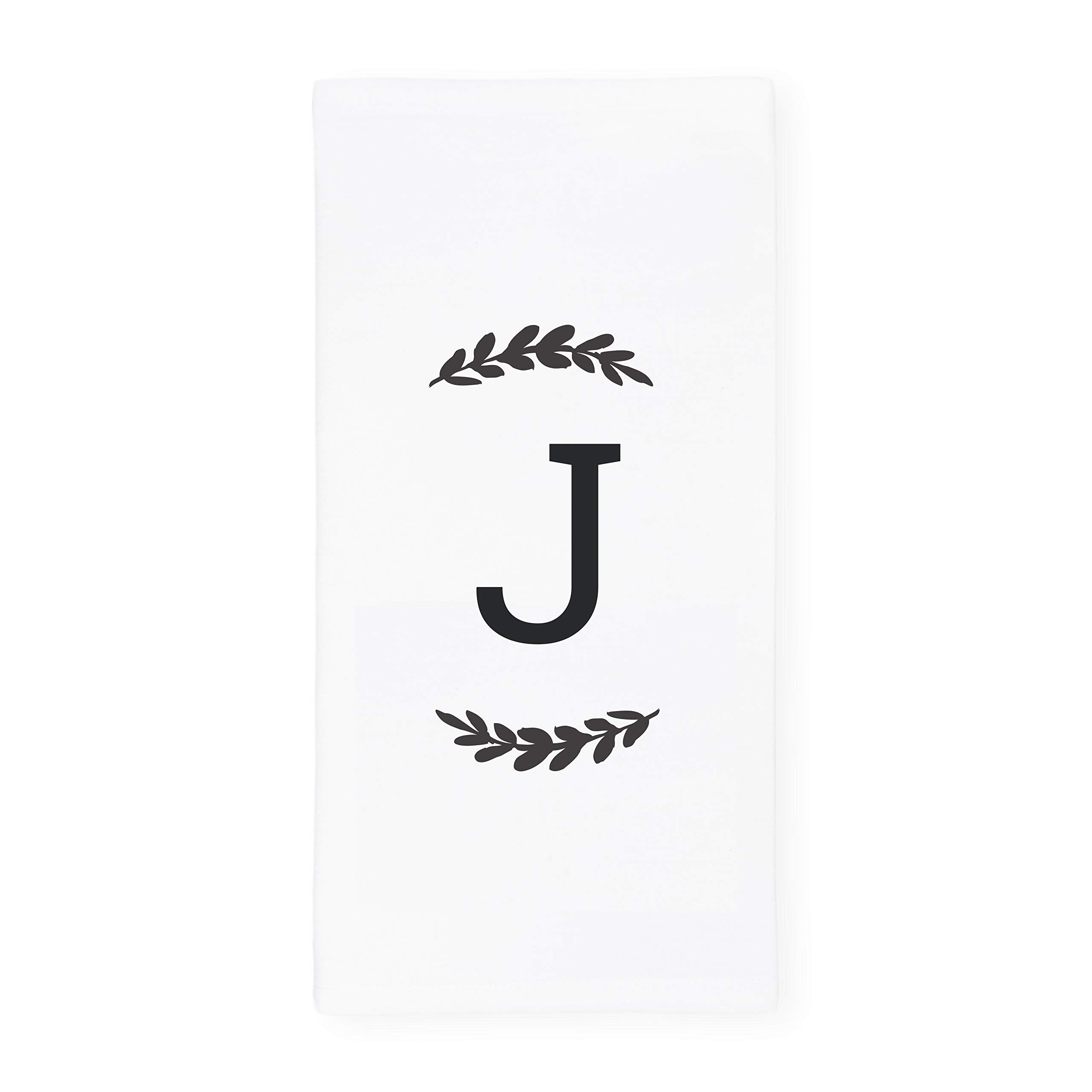 The Cotton & Canvas Co. Personalized Single Monogram Initial J Soft Absorbent Kitchen Tea Towel, Flour Sack Towel, Dish Cloth