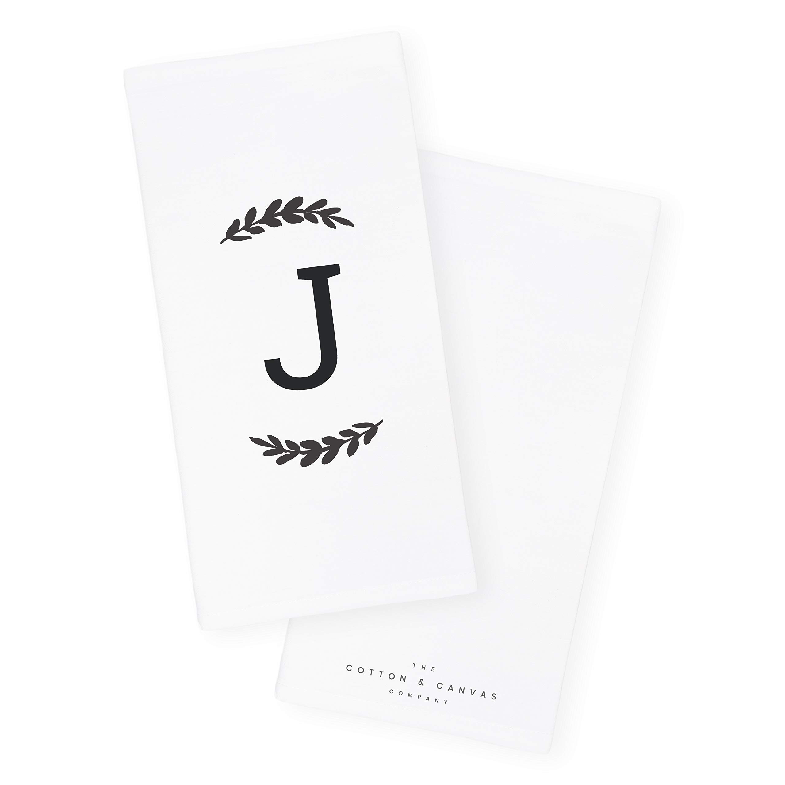 The Cotton & Canvas Co. Personalized Single Monogram Initial J Soft Absorbent Kitchen Tea Towel, Flour Sack Towel, Dish Cloth