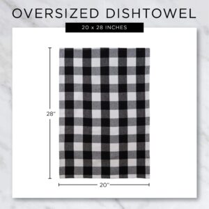 DII Assorted Woven Dishtowel Collection Classic Oversized, 20x28, Stone, 5 Piece