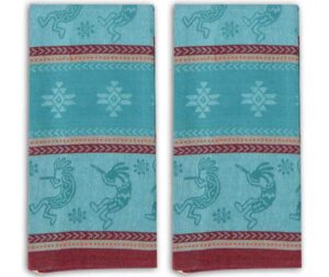 kokopelli embossed jacquard kitchen tea towels set of 2