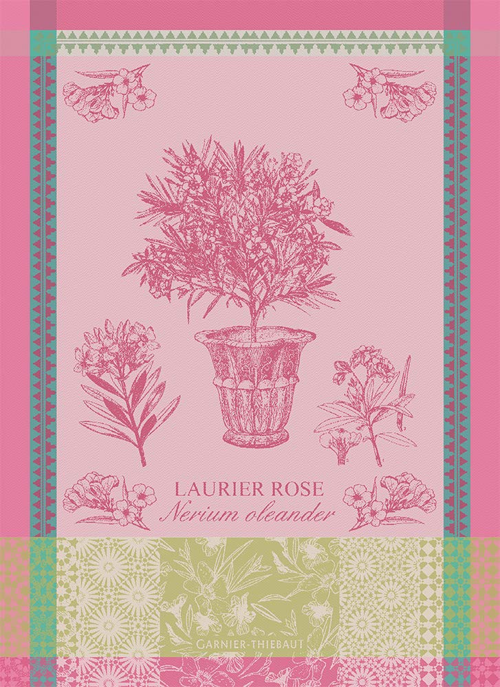 Garnier Thiebaut Rose Laurier En Pot Kitchen Towel, 22"x30"