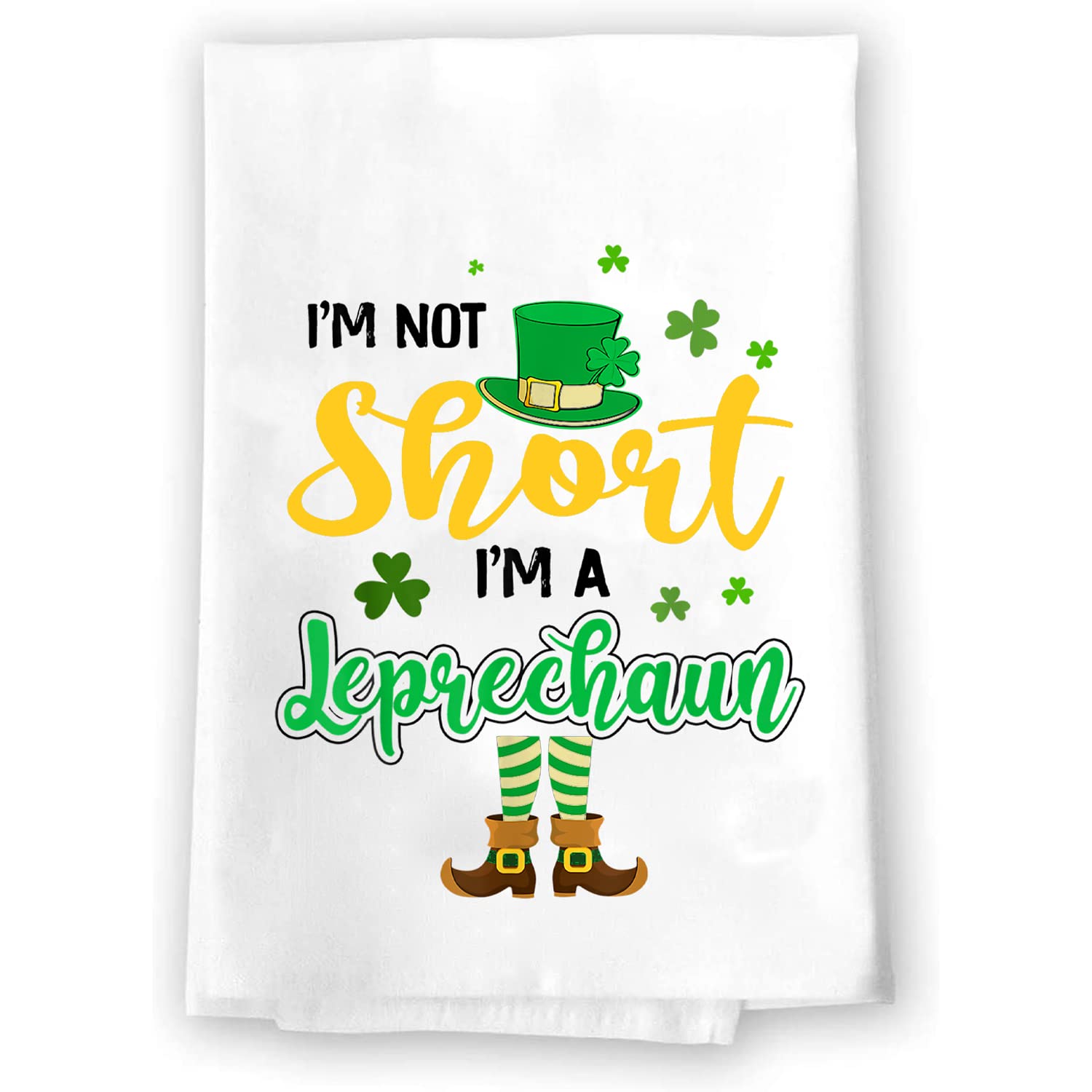 St Patricks Day Kitchen Dish Tea Towel Decoration | Decorative Bathroom Hand Decor | Holiday Shamrock Gnomes Bath Towels | Spring Winter Green Home Decor | Saint Patrick's Day Paddy's Day Paddys