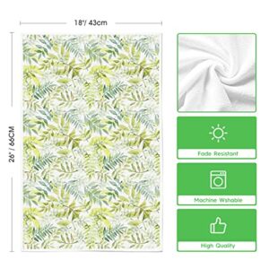 Artoid Mode Green Leaves Eucalyptus Spring Kitchen Towels Dish Towels, 18x26 Inch Seasonal Summer Family Holiday Decoration Hand Towels Set of 2