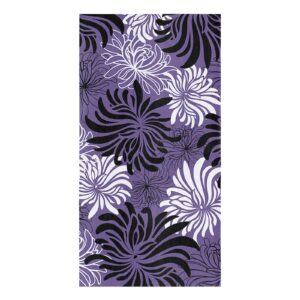 big buy store flowers chrysanthemum kitchen dish towels, soft lightweight microfiber absorbent hand towel retro black white purple tea towel for kitchen bathroom 18x28in