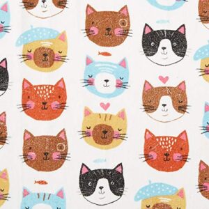 Kay Dee R3820 Designs Crazy Cat Terry Kitchen Towel, 16" x 26", Various, White, Multicolor