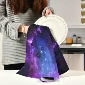 senya Kitchen Towels 4 Pack Kitchen Dish Towels Reusable Cleaning Cloths Universe Galaxy Nebula Space Absorbent Tea Towels Machine Washable Hand Towels