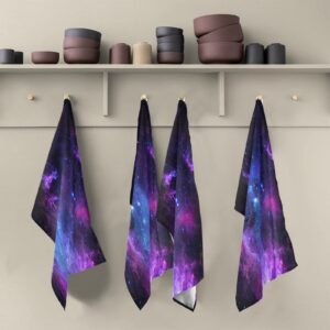 senya Kitchen Towels 4 Pack Kitchen Dish Towels Reusable Cleaning Cloths Universe Galaxy Nebula Space Absorbent Tea Towels Machine Washable Hand Towels