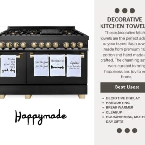 Happymade Tea Towels for Kitchen Decorative Cute Kitchen Towels with Sayings (Together is Our Favorite Place to Be) Decorative Kitchen Towels | Farmhouse Kitchen Towels Set | Tea Towel Farmhouse