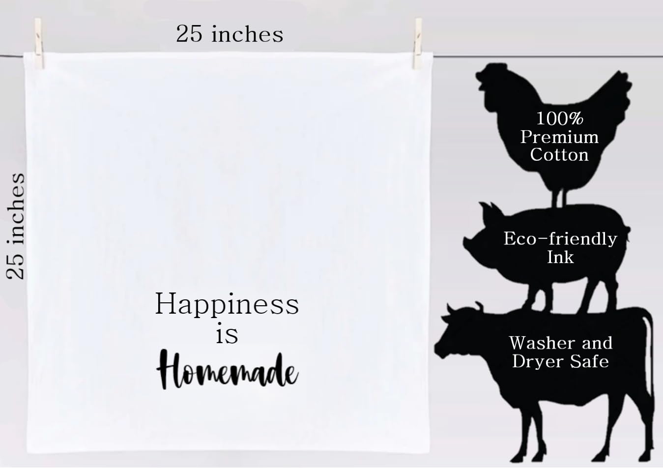 Happymade Tea Towels for Kitchen Decorative Cute Kitchen Towels with Sayings (Together is Our Favorite Place to Be) Decorative Kitchen Towels | Farmhouse Kitchen Towels Set | Tea Towel Farmhouse