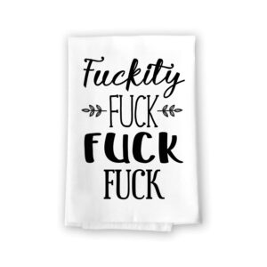 honey dew gifts funny inappropriate kitchen towels, fuckity fuck flour sack towel, 27 inch by 27 inch, 100% cotton, highly absorbent, multi-purpose kitchen dish towel
