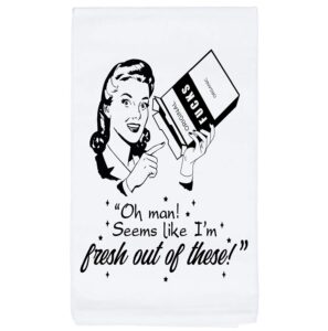 le vélo funny kitchen towel, funny dish towel, funny hand towel, fun kitchen towels, tea towels funny, with sayings, decorative, cute, sarcastic, decor, sassy, white, 27 inch x 27 inch