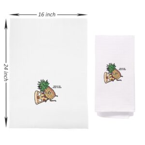 NEGIGA Funny Pineapple Pizza Kitchen Towels 16x24, Pineapple Gifts for Women, Funny Pineapple Pizza Gifts, Pineapple Dish Towels, Pineapple Kitchen Decor