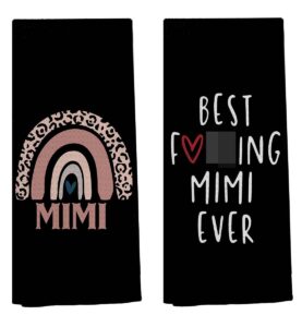 best mimi ever kitchen towels and dishcloths,16 x 24 inch set of 2 soft and absorbent mimi sign hand towels tea towels dish towels sets,grandma birthday mother’s day
