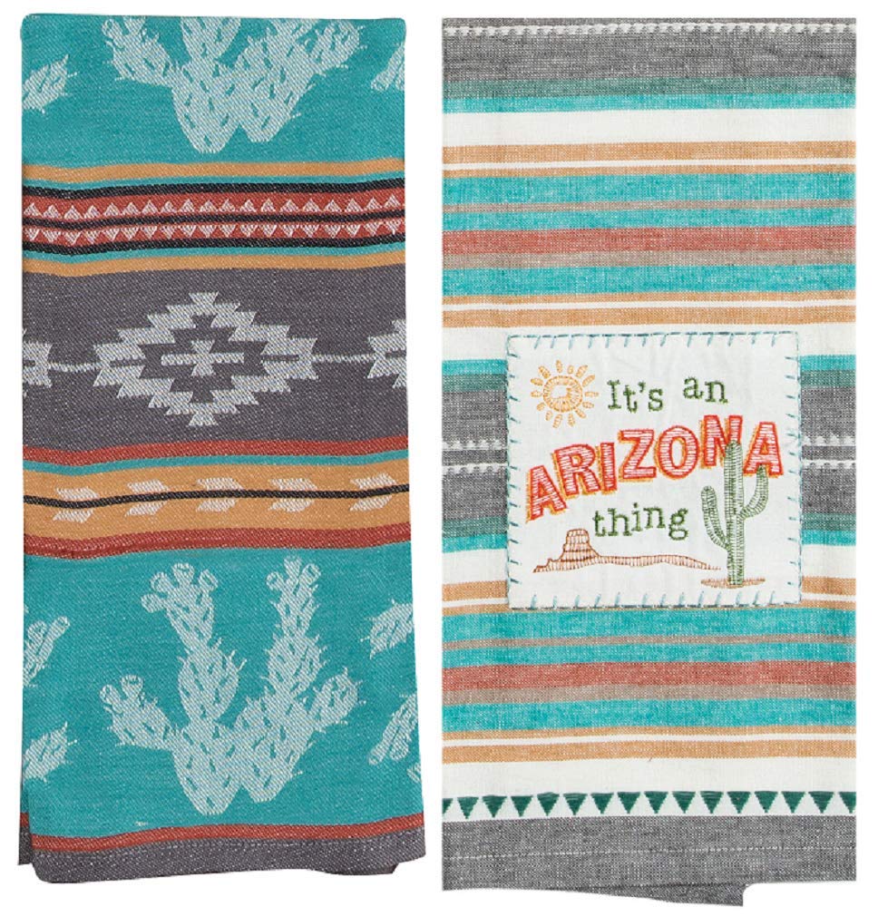 Home State Of Arizona Embroidered Southwest 2 Piece Kitchen Towel Bundle