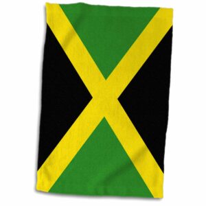 3d rose jamaican flag towel, 15 x 22