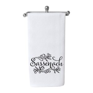 wcgxko outlander inspired sassenach decorative flour sack kitchen decor kitchen towels (sassenach towel)