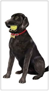 black labrador retreiver lab tennis ball dog flour sack cotton kitchen dish towel - 30" x 30" mary lake thompson design