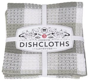 now designs check dishcloth set, london gray