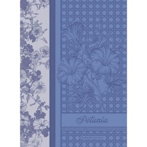 garnier-thiebaut, petunia bleu french jacquard kitchen / tea towel, 100% organic cotton, blue, 22'' x 30'' (43394)