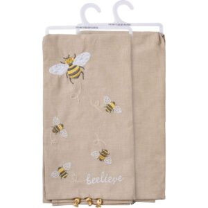 primitives by kathy beelieve bee themed decorative kitchen towel