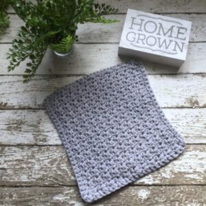 Handmade Dish Cloths Pewter Grey Gray Wash Cloths Crochet Cotton Kitchen Dishcloths Set of 3