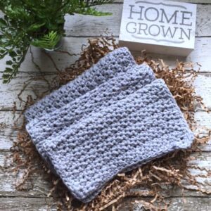 Handmade Dish Cloths Pewter Grey Gray Wash Cloths Crochet Cotton Kitchen Dishcloths Set of 3