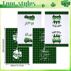 Honoson St Patrick's Day Dish Towel Kitchen Towel Absorbent Fast Drying Cloth Decorative Shamrock Gnomes Tea Towels Decorative Dishcloths for Kitchen Bathroom Home, 16 x 24 Inch(Shamrock)