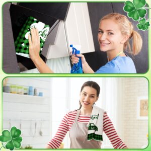 Honoson St Patrick's Day Dish Towel Kitchen Towel Absorbent Fast Drying Cloth Decorative Shamrock Gnomes Tea Towels Decorative Dishcloths for Kitchen Bathroom Home, 16 x 24 Inch(Shamrock)