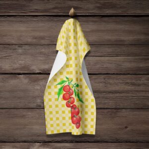 Caroline's Treasures BB7194KTWL Cherry Tomato on Basketweave Kitchen Towel Dish Cloths Guest Hand Towel Decorative Bathroom Towel for Face,Tea, Dishcloth, Kitchen and Bath