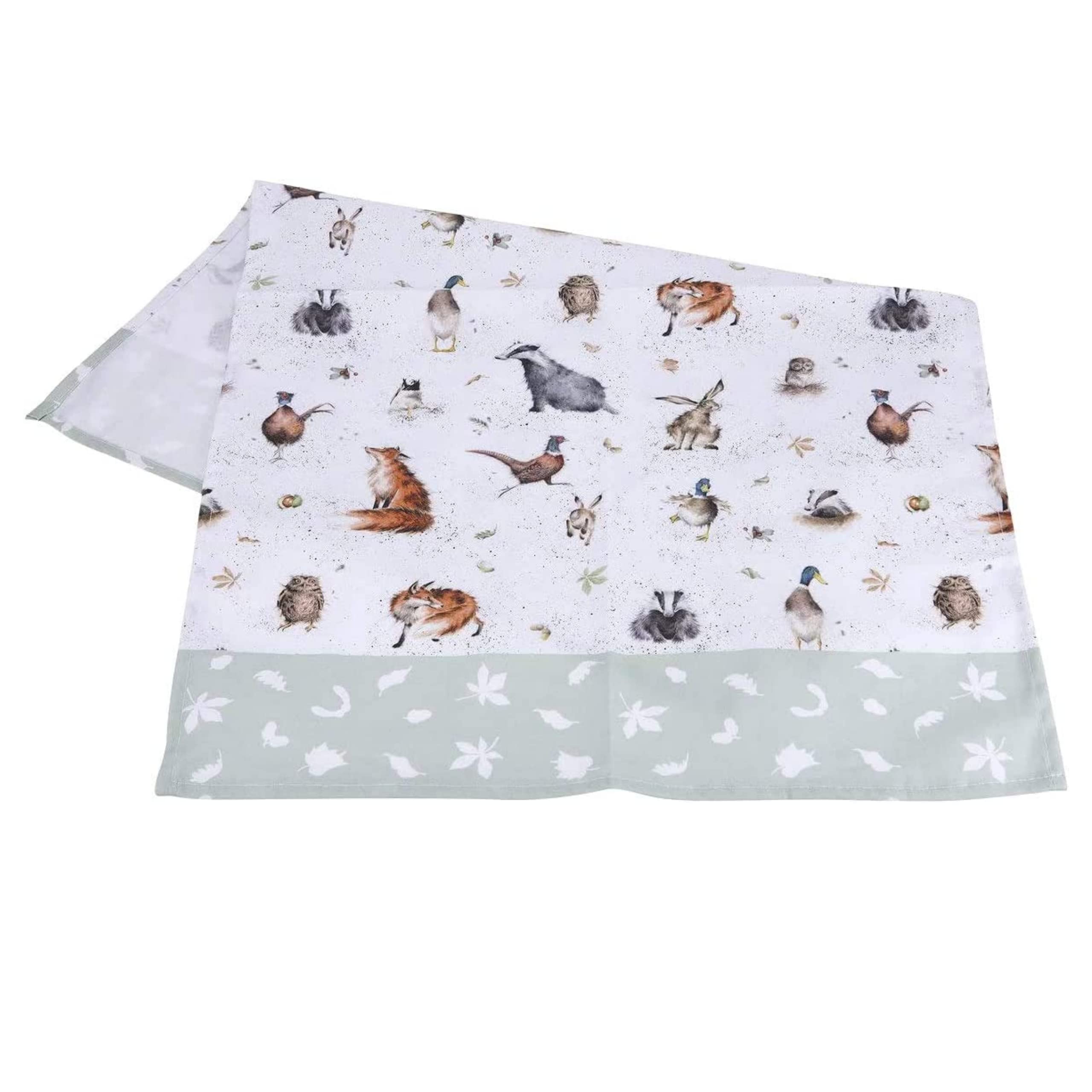 Pimpernel Wrendale Designs Collection Tea Towel | Quick Drying Cotton Dish Towel | Multi-Purpose Absorbent Kitchen Towel with Animal Design | Measures 18” x 29”